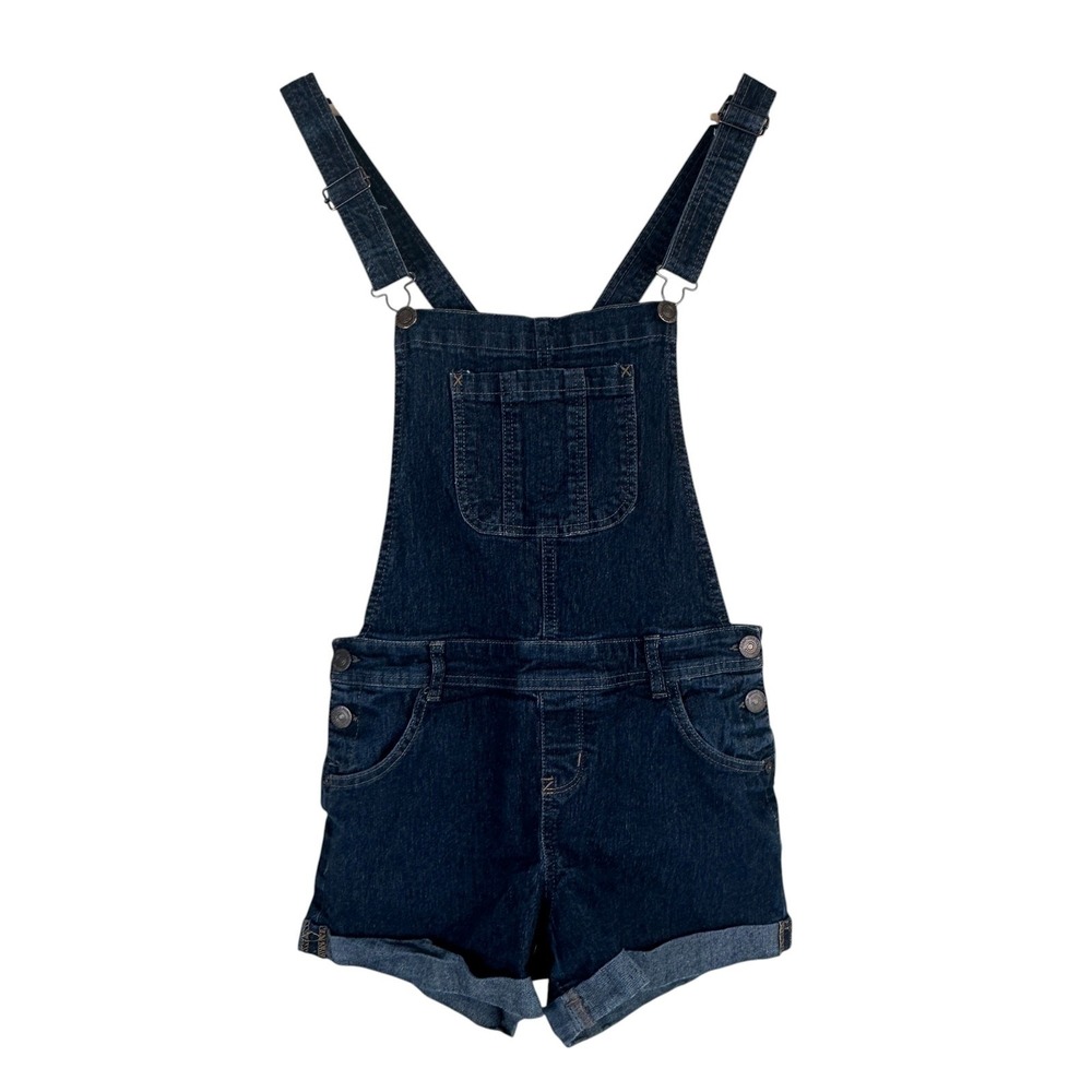 WallFlower Denim Shortalls Dark Wash Overalls Shorts Indigo Classic Size M
